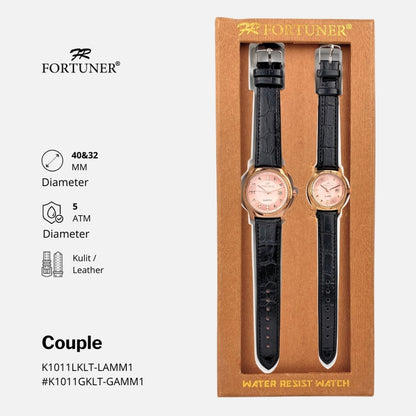 Fortuner Jam Tangan Couple Analog Fashion Classic Tahan Air Cloudy