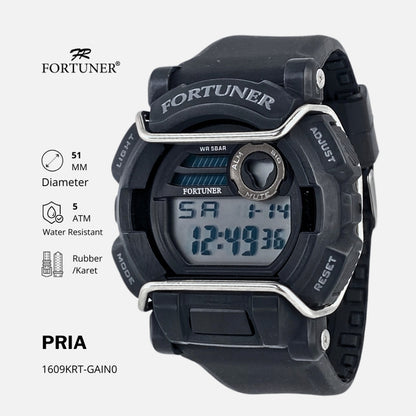 Fortuner Jam Tangan Pria Digtial Sport Water Resist Rubber Bohuslav