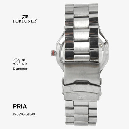 Fortuner Jam Tangan Fashion Pria Analog Water Resistant Rantai Stainless Silver Deluxe Tako