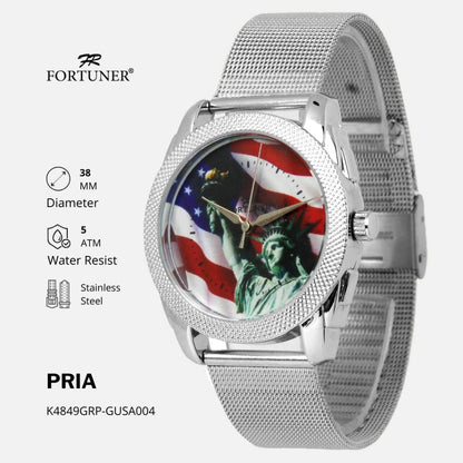 Fortuner Jam Tangan Analog Pria Kasual Liberty Edition Tahan Air Kulit Rantai Kayson