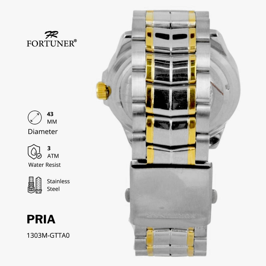 Fortuner Jam Tangan Pria Analog Water Resist Superior All Stainless Tymon