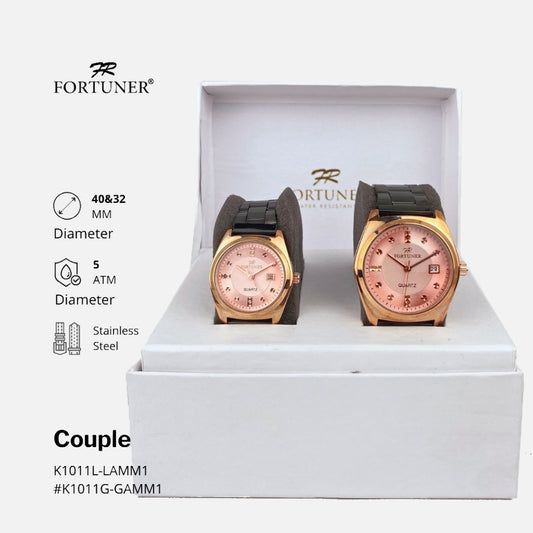 Fortuner Jam Tangan Couple Analog Fashion Classic Tahan Air Cloudy