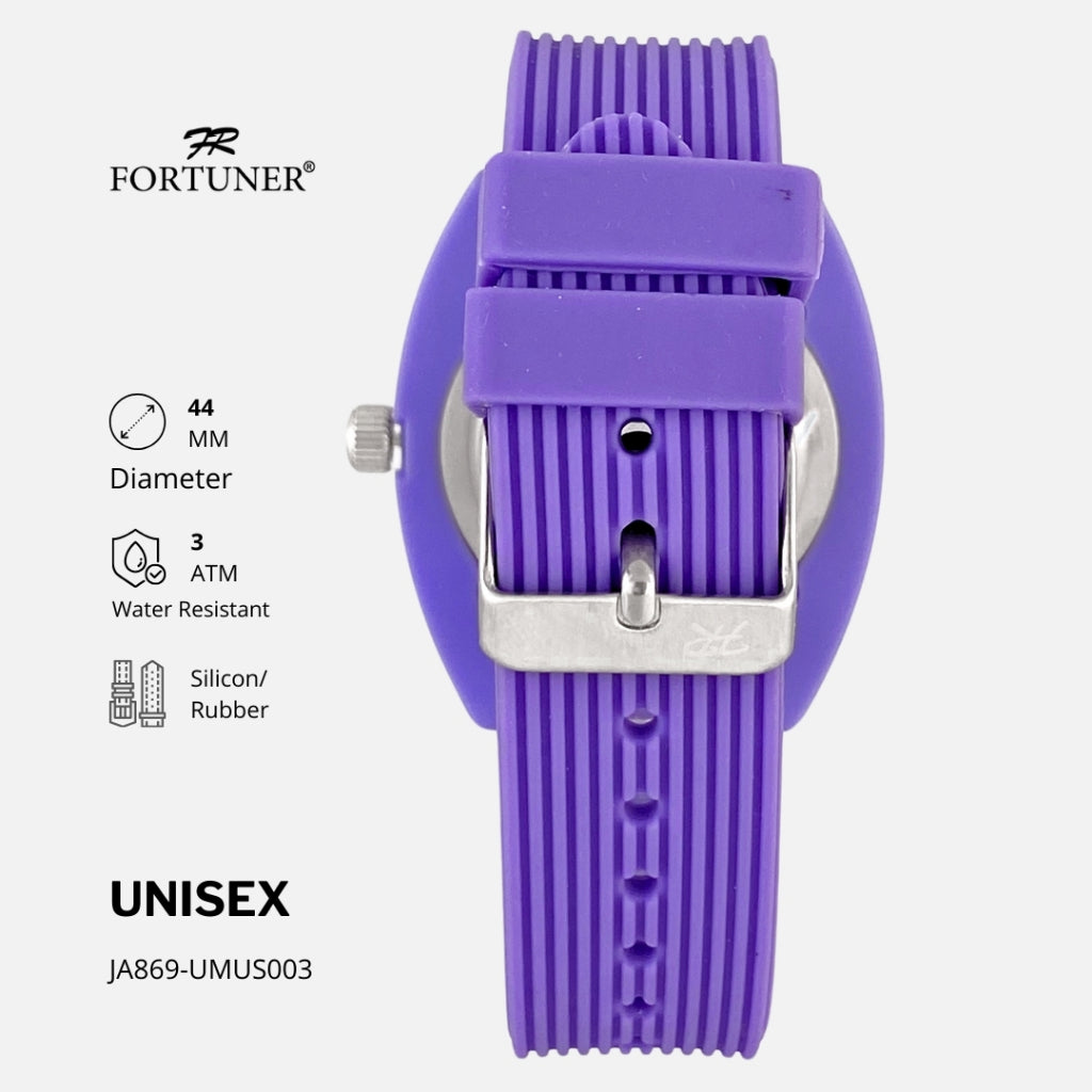 Fortuner Jam Tangan Unisex Pria-Wanita Analog Angka Arab Sport Casual Tahan Air Karet Diya