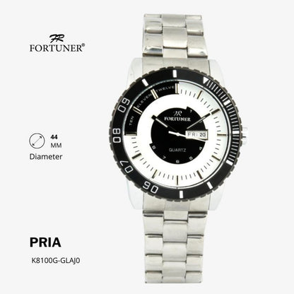 Fortuner Jam Tangan Analog Pria Day-Date Water Resistant Bonus Dompet dan Box Exclusive Fernley