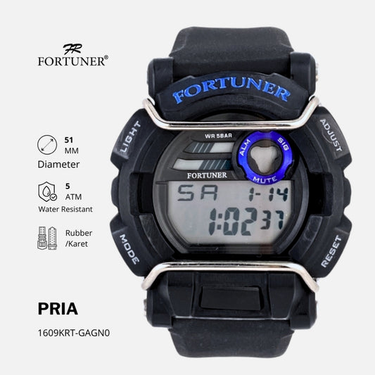 Fortuner Jam Tangan Pria Digtial Sport Water Resist Rubber Bohuslav