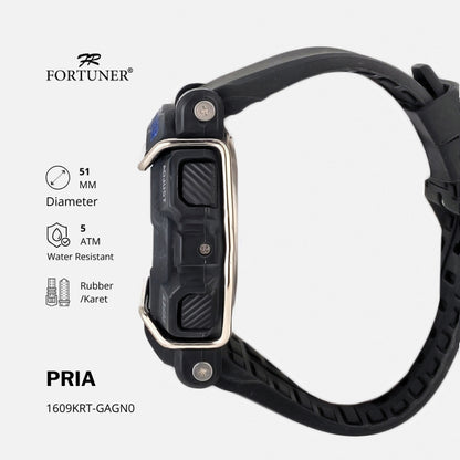 Fortuner Jam Tangan Pria Digtial Sport Water Resist Rubber Bohuslav