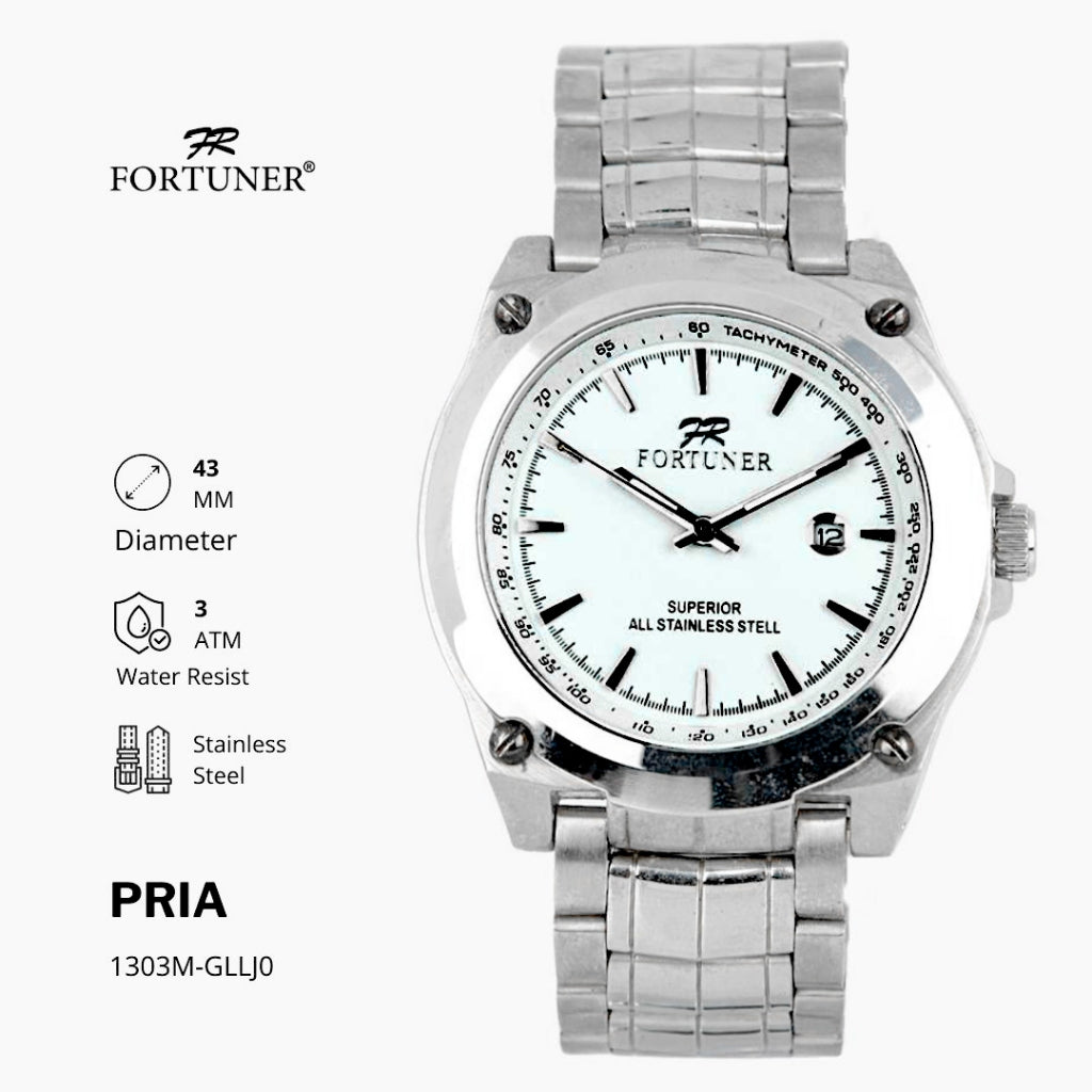 Fortuner Jam Tangan Pria Analog Water Resist Superior All Stainless Tymon