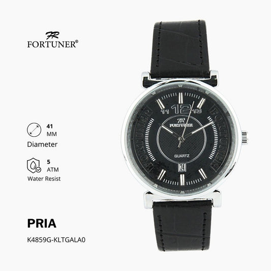 Fortuner Jam Tangan Analog Pria Kulit Water Resistant Aaron