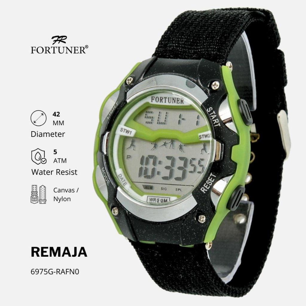 Fortuner Jam Tangan Digital Remaja Sport Tahan Air Canvas Robi