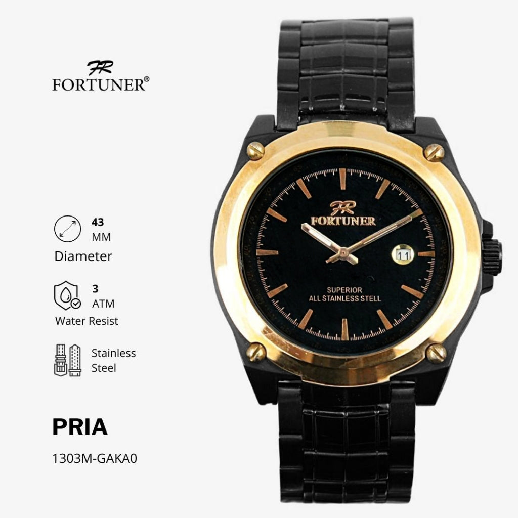 Fortuner Jam Tangan Pria Analog Water Resist Superior All Stainless Tymon