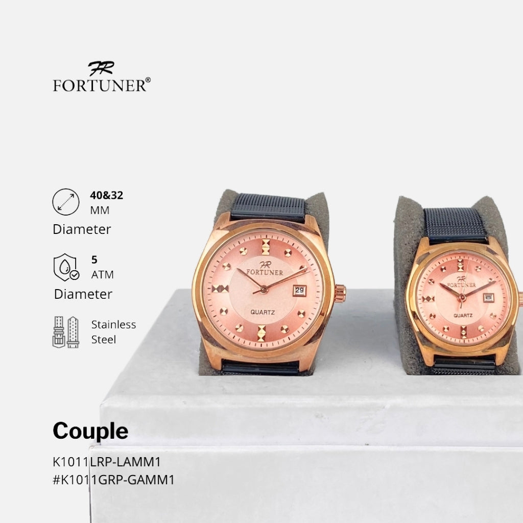 Fortuner Jam Tangan Couple Analog Fashion Classic Tahan Air Cloudy