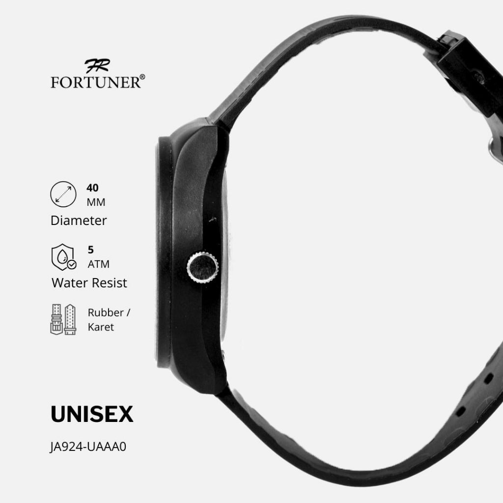 Fortuner Jam Tangan Unisex Pria-Wanita Analog Tahan Air Karet Water Resistant Watch Rubber Jaycee