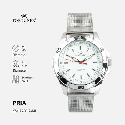 Fortuner Jam Tangan Pria Analog Strap Stainless Milanese Feivel