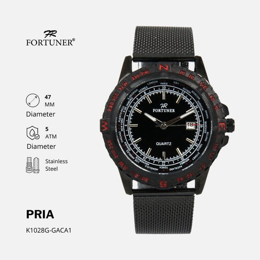 Fortuner Jam Tangan Analog Pria Water Resistant Rantai Pasir Milanese Varten