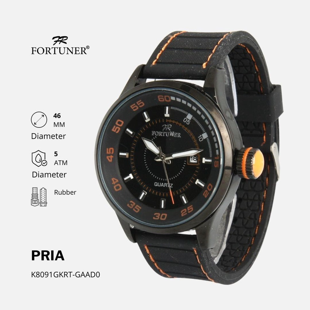 Fortuner Jam Tangan Pria Analog Sport Water Resistant Rubber Bialas