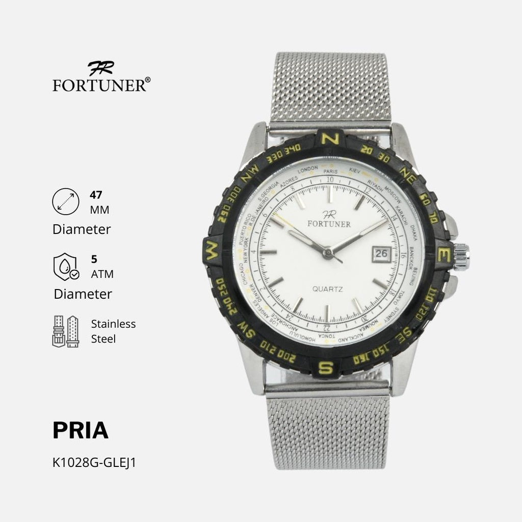 Fortuner Jam Tangan Analog Pria Water Resistant Rantai Pasir Milanese Varten