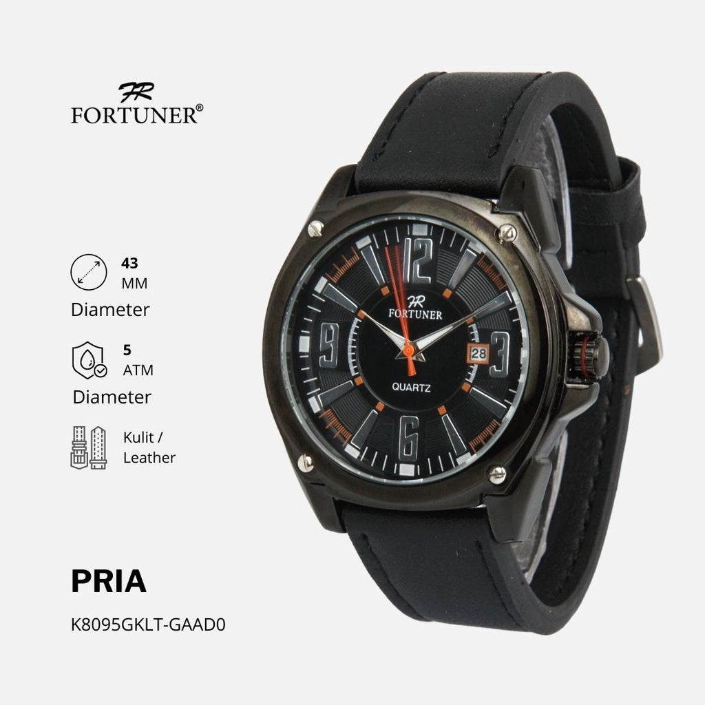 Fortuner Jam Tangan Pria Analog Water Resistant Kulit Bohumil