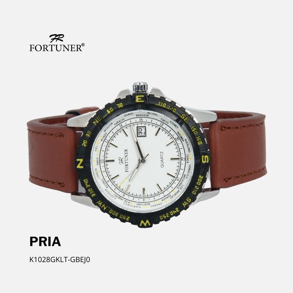 Fortuner Jam Tangan Analog Pria Water Resistant Kulit Xerxes