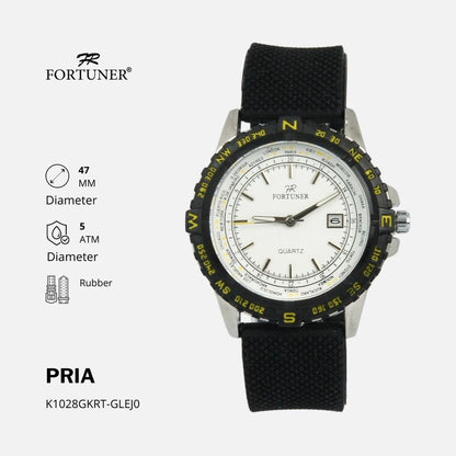 Fortuner Jam Tangan Analog Pria Water Resistant Rubber Tamerlane