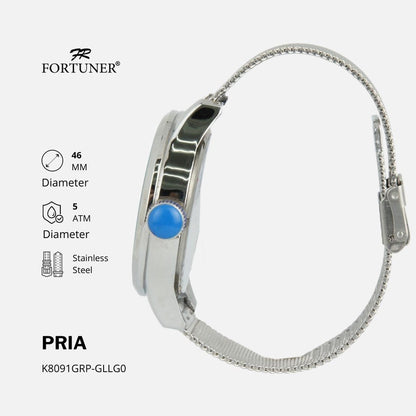 Fortuner Jam Tangan Pria Analog Strap Stainless Rantai Pasir Vittorios