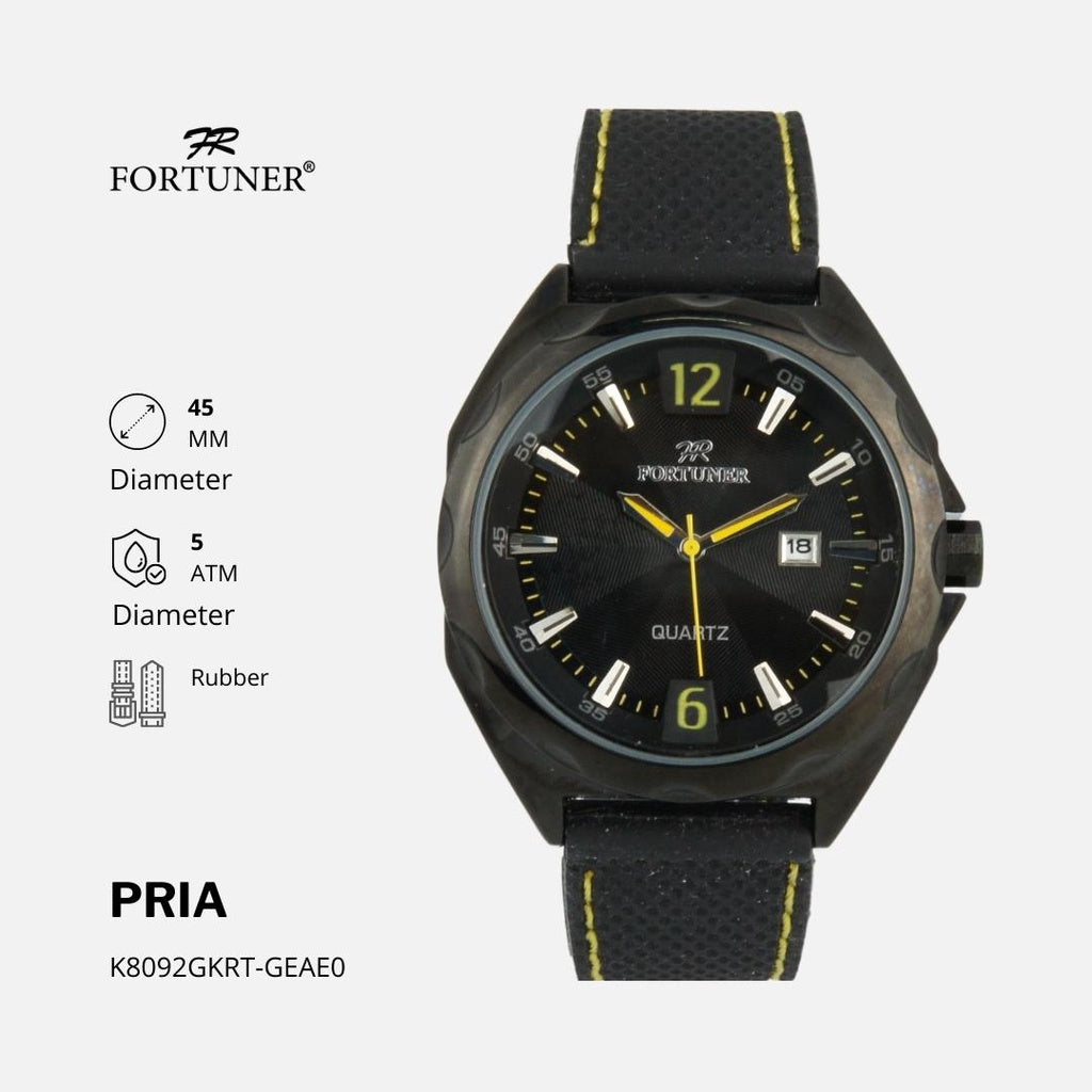 Fortuner Jam Tangan Analog Strap Karet Pria Original Vitor