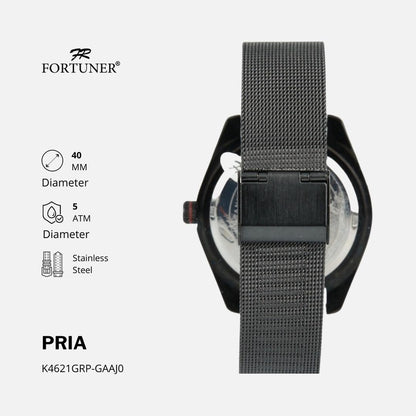 Fortuner Jam Tangan Pria Analog Strap Stainless Rantai Pasir Witold