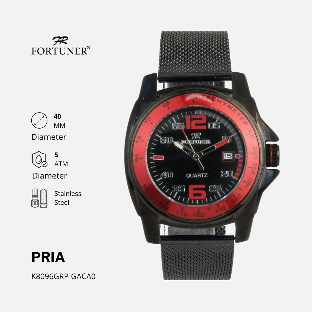 Fortuner Jam Tangan Pria Analog  Anti Air Stainless Rantai Pasir Zuriel