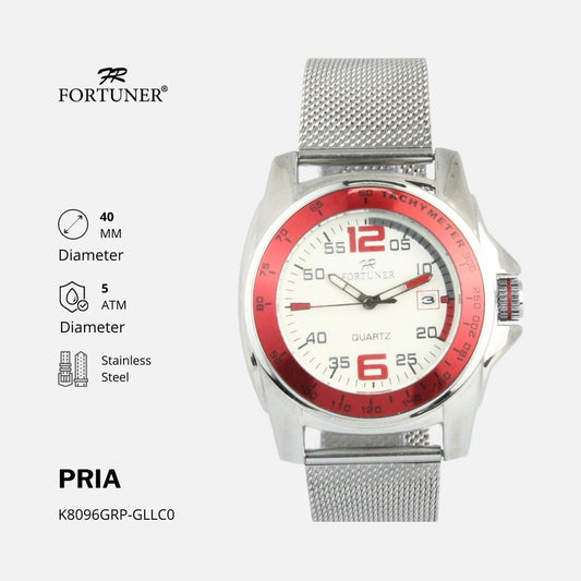 Fortuner Jam Tangan Pria Analog  Anti Air Stainless Rantai Pasir Zuriel