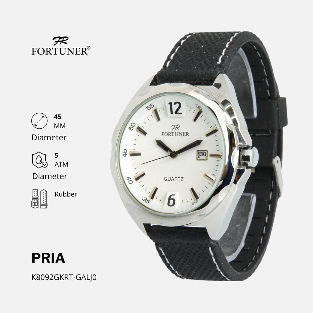 Fortuner Jam Tangan Analog Strap Karet Pria Original Vitor