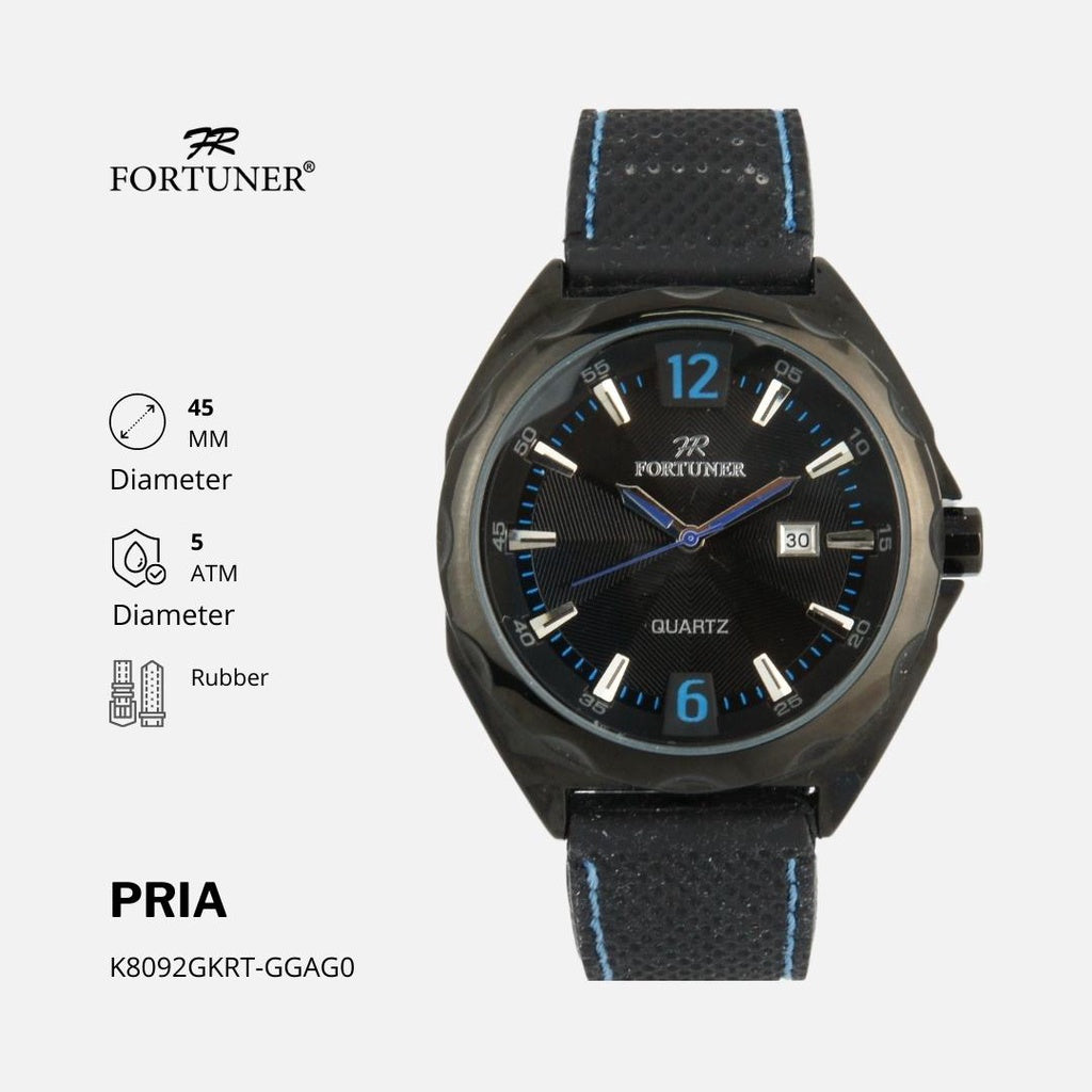 Fortuner Jam Tangan Analog Strap Karet Pria Original Vitor