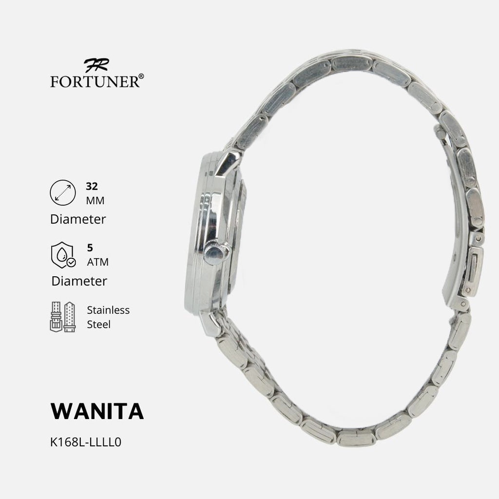 Fortuner Jam Tangan Wanita Analog Water Resist Tahan Air Rantai Stainless Zoyenka