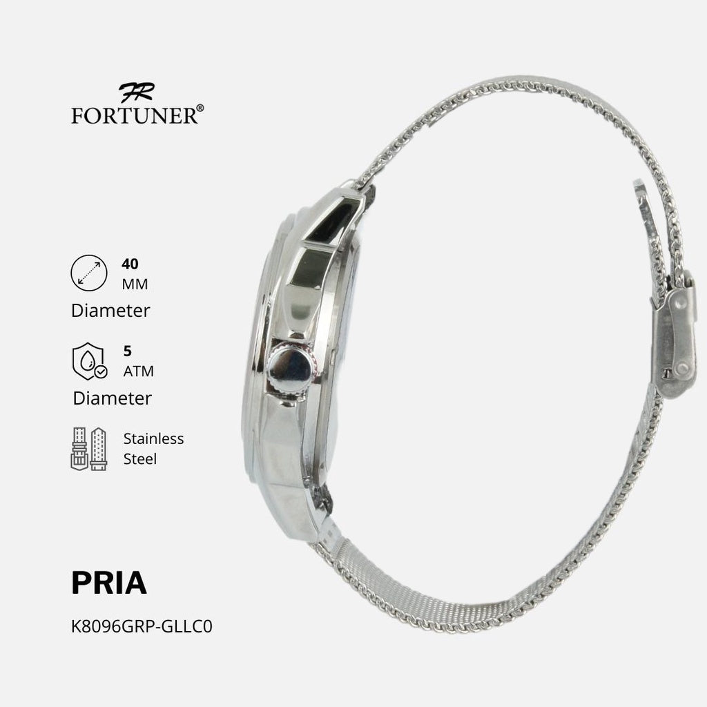 Fortuner Jam Tangan Pria Analog  Anti Air Stainless Rantai Pasir Zuriel