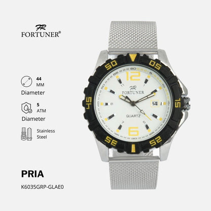 Fortuner Jam Tangan Pria Analog Strap Stainless Rantai Pasir Vitus