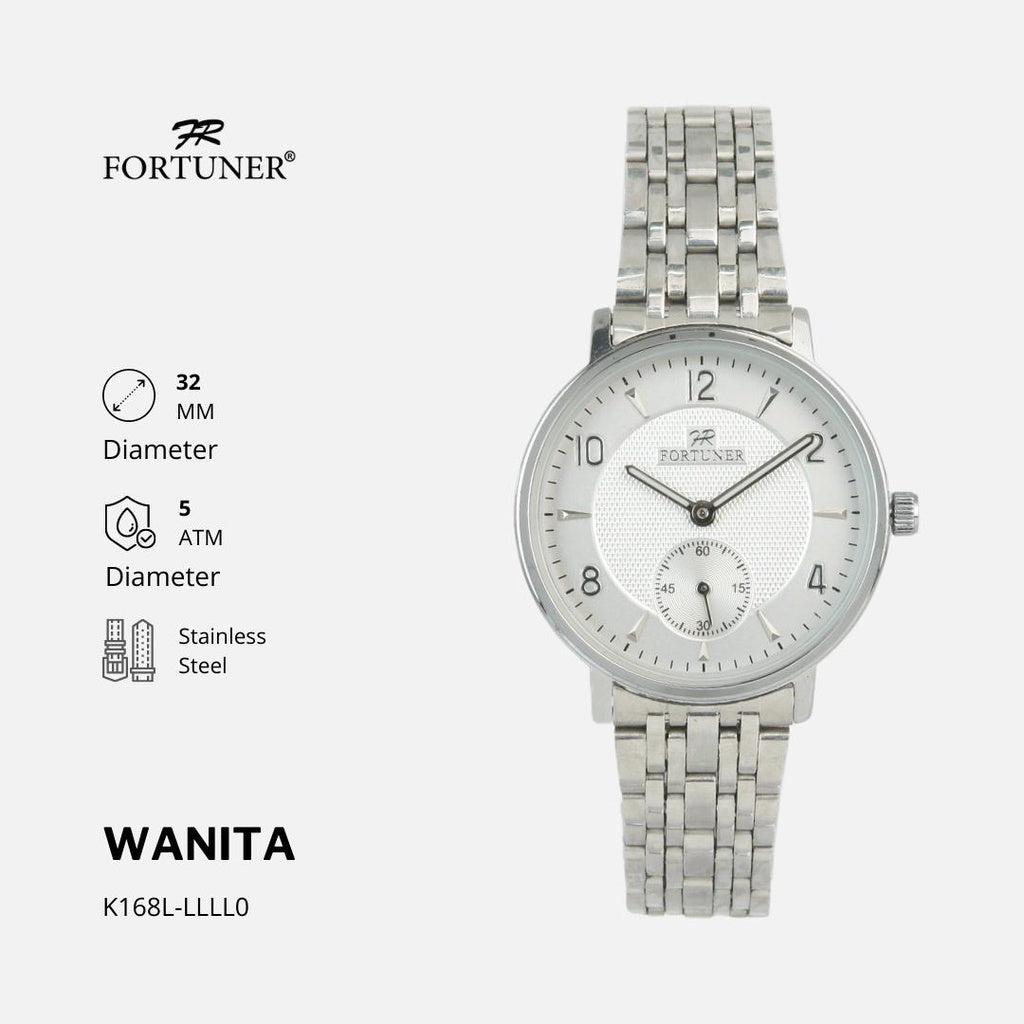 Fortuner Jam Tangan Wanita Analog Water Resist Tahan Air Rantai Stainless Zoyenka