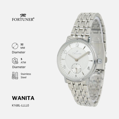 Fortuner Jam Tangan Wanita Analog Water Resist Tahan Air Rantai Stainless Zoyenka