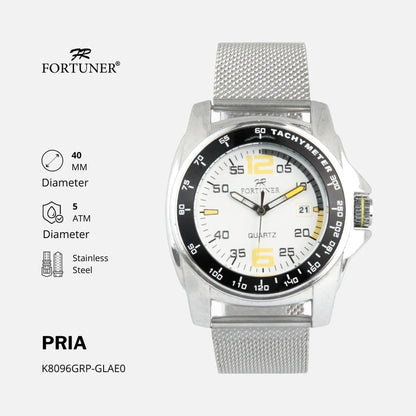 Fortuner Jam Tangan Pria Analog  Anti Air Stainless Rantai Pasir Zuriel