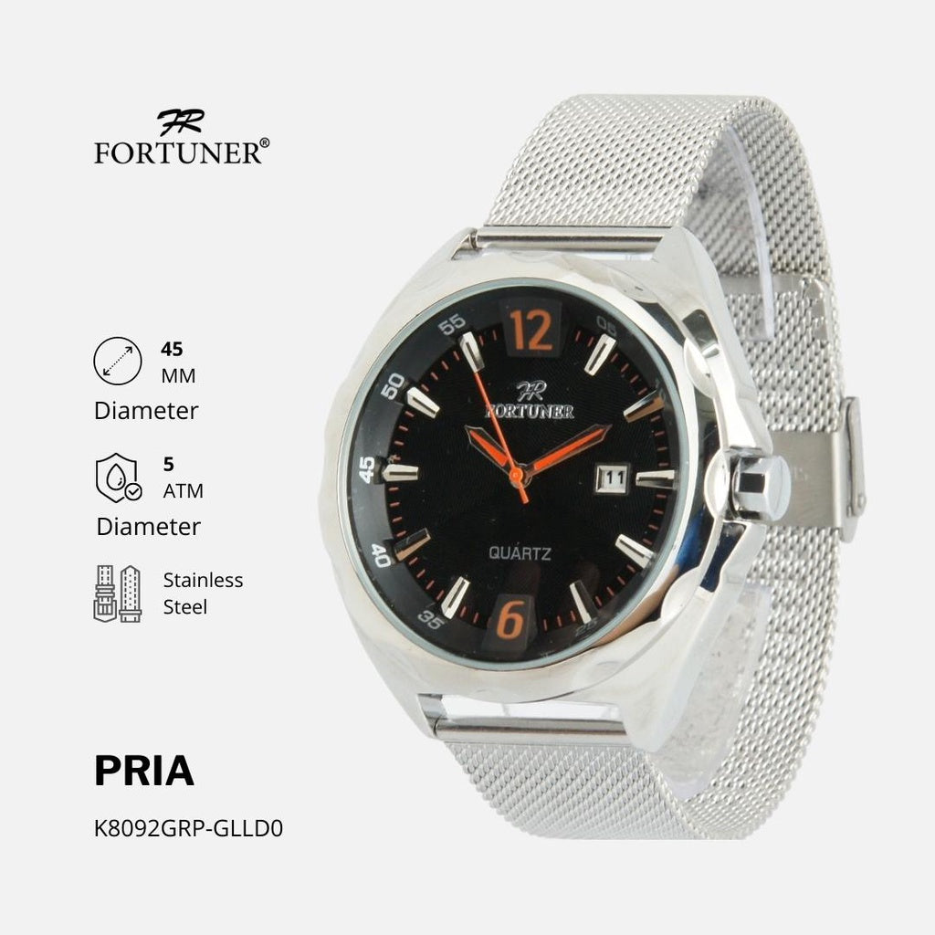 Fortuner Jam Tangan Pria Analog Anti Air Stainless Rantai Pasir Zygmunt