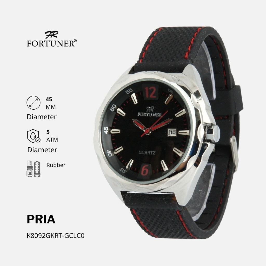 Fortuner Jam Tangan Analog Strap Karet Pria Original Vitor