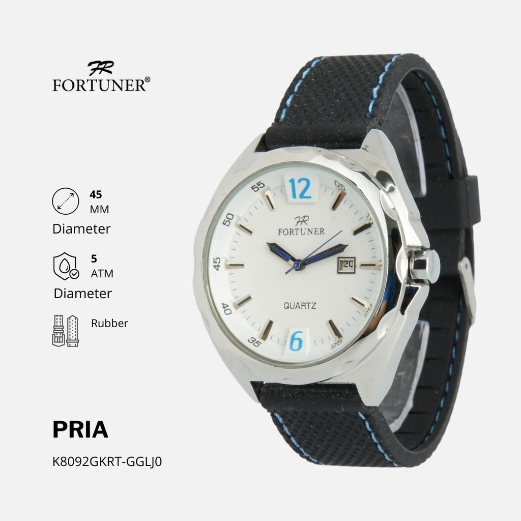 Fortuner Jam Tangan Analog Strap Karet Pria Original Vitor