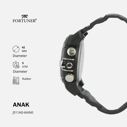 Fortuner Jam Tangan Anak Anti Air Analog-Digital Sport Rubber Yorath