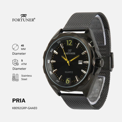 Fortuner Jam Tangan Pria Analog Anti Air Stainless Rantai Pasir Zygmunt