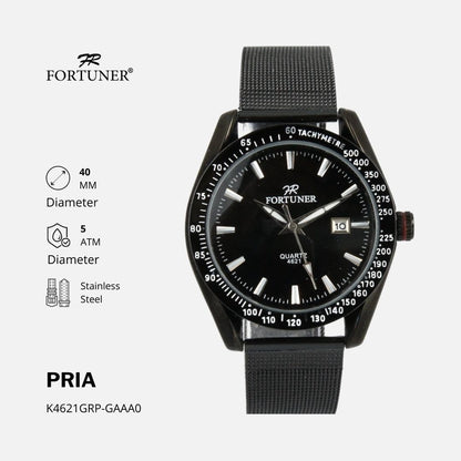 Fortuner Jam Tangan Pria Analog Strap Stainless Rantai Pasir Witold