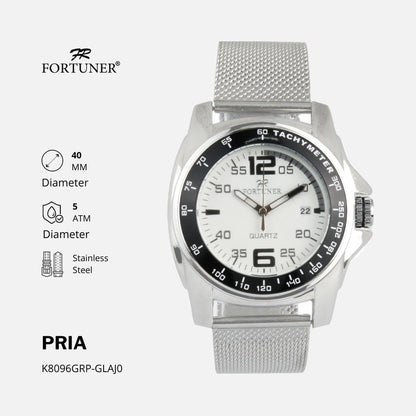 Fortuner Jam Tangan Pria Analog  Anti Air Stainless Rantai Pasir Zuriel