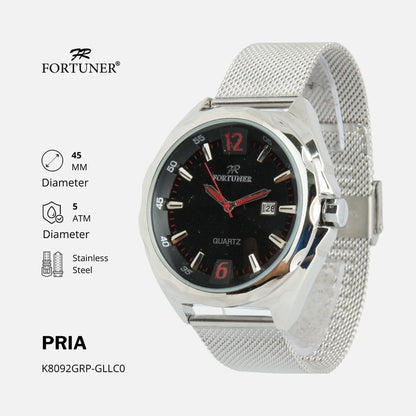 Fortuner Jam Tangan Pria Analog Anti Air Stainless Rantai Pasir Zygmunt