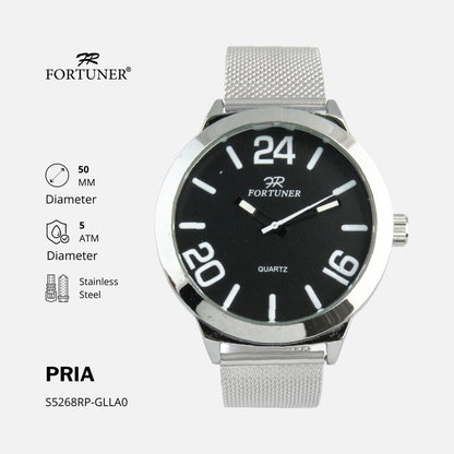 Fortuner Jam Tangan Pria Analog Anti Air Stainless Rantai Pasir Zubery