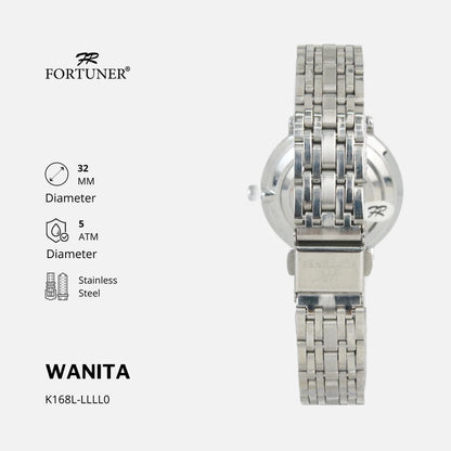 Fortuner Jam Tangan Wanita Analog Water Resist Tahan Air Rantai Stainless Zoyenka