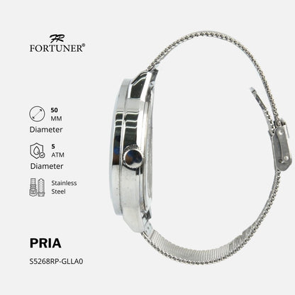 Fortuner Jam Tangan Pria Analog Anti Air Stainless Rantai Pasir Zubery