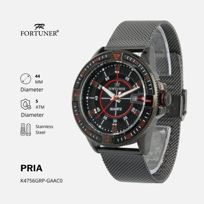 Fortuner Jam Tangan Pria Analog Strap Stainless Rantai Pasir Wincenty