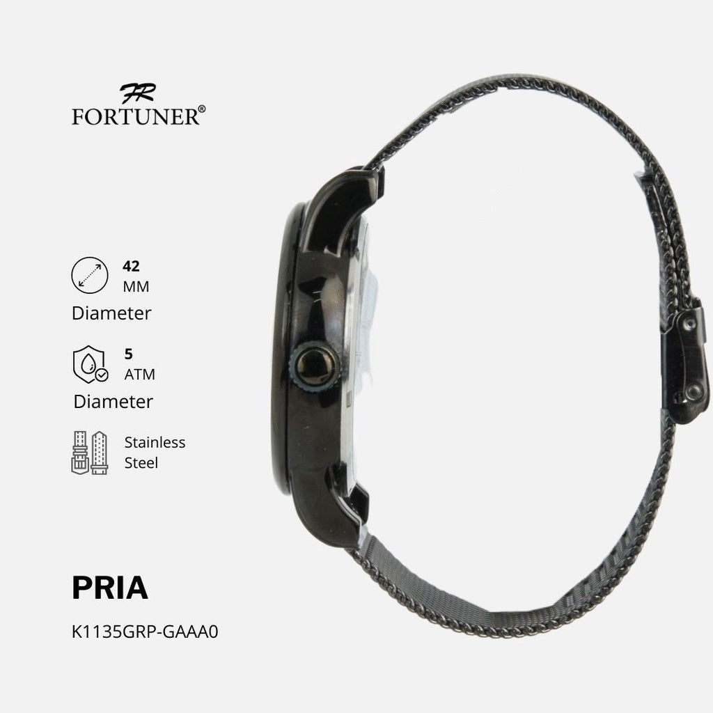 Fortuner Jam Tangan Pria Analog Strap Rantai Pasir Xaviero