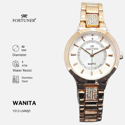 Fortuner Jam Tangan Wanita Analog Fashion Rantai Tahan Air Alfreda